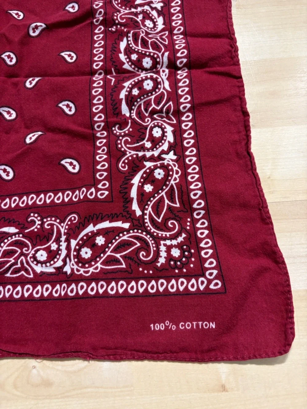 Men's Red Paisley Cotton Bandana - Unbranded